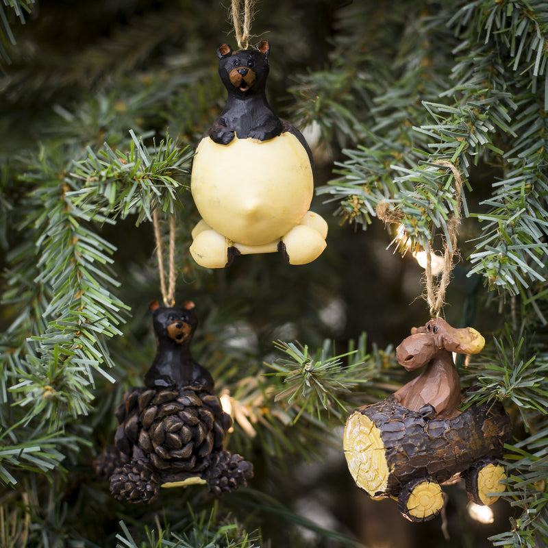 NewNest Australia - Slifka Sales Co. Bear & Moose Driving Ornaments 3 Piece Decorative Set 