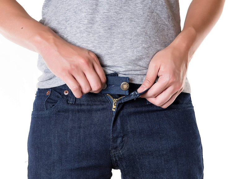 Waistband Extenders by Johnson & Smith | Button Extender for Pants | Denim Material | Pack of 5 Shades | Premium Metal Buttons | 2 Button Holes | Button Extender for Jeans - NewNest Australia