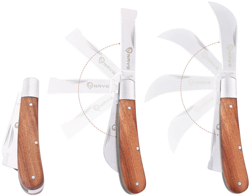 NAYE Grafting Gardening Knife,2-5/8" Double Blades For Budding Pruning,With Grafting Tape Metal Plant Labels/Tree Tags - NewNest Australia