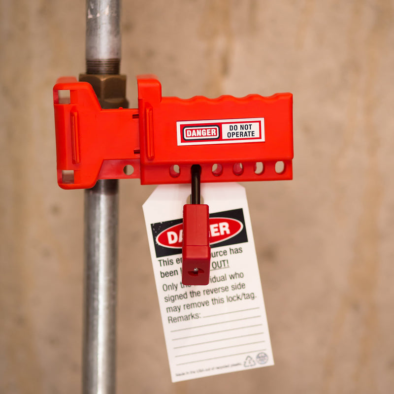 Lockout Safety Supply 7250 Ball Valve Lockout, 1.5" - 2.5" Diameter, Red - NewNest Australia