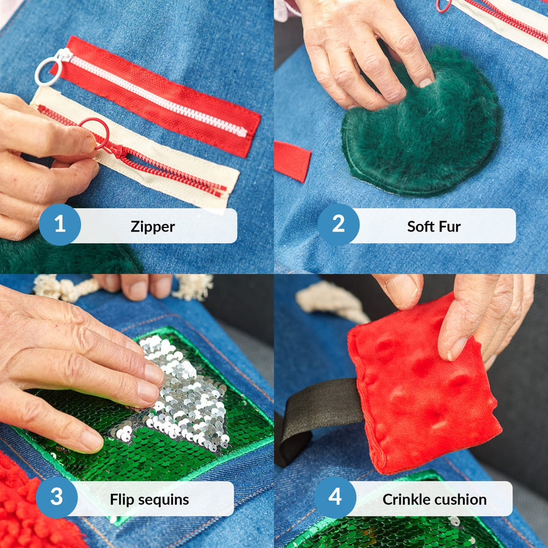 Fidget Apron for Elderly | Fidget Blanket for Dementia | Dementia Products for Elderly | Gift and Activities for Seniors with Alzheimer’s or Dementia | Sensory Fidget Toys - NewNest Australia
