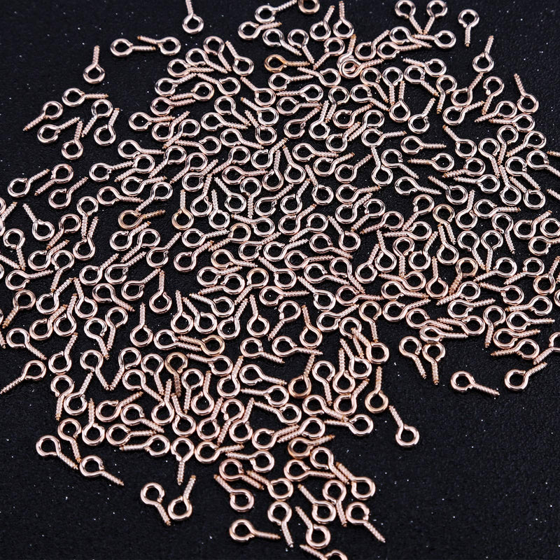 AIEX 300 pcs Screw Eye Pins Hooks Eyelets Screw Threaded for Jewelry Making Findings DIY Crafts, Rose Gold - NewNest Australia