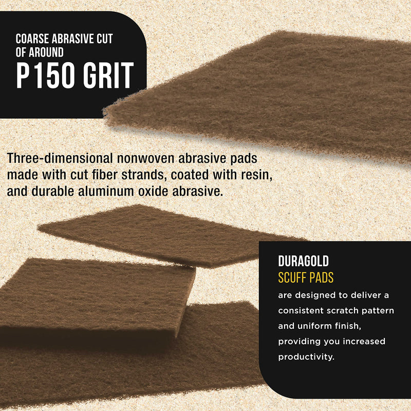 Dura-Gold Premium 6" x 9" Gold Coarse Scuff Pads, Box of 10 - Scuffing, Scouring, Sanding, Paint Primer Prep Adhesion Scratch - Surface Preparation For Automotive Car Auto Body Repair Woodworking Wood - NewNest Australia