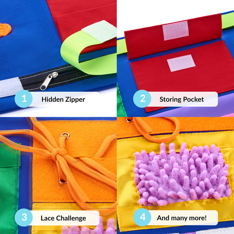 Fidget Blanket | Calming & Comforting Activities for Adults with Dementia | Sensory Blanket | Dementia Products for Elderly | Helps with: Alzheimers, Dementia, Asperger’s, Autism, Anxiety and More - NewNest Australia