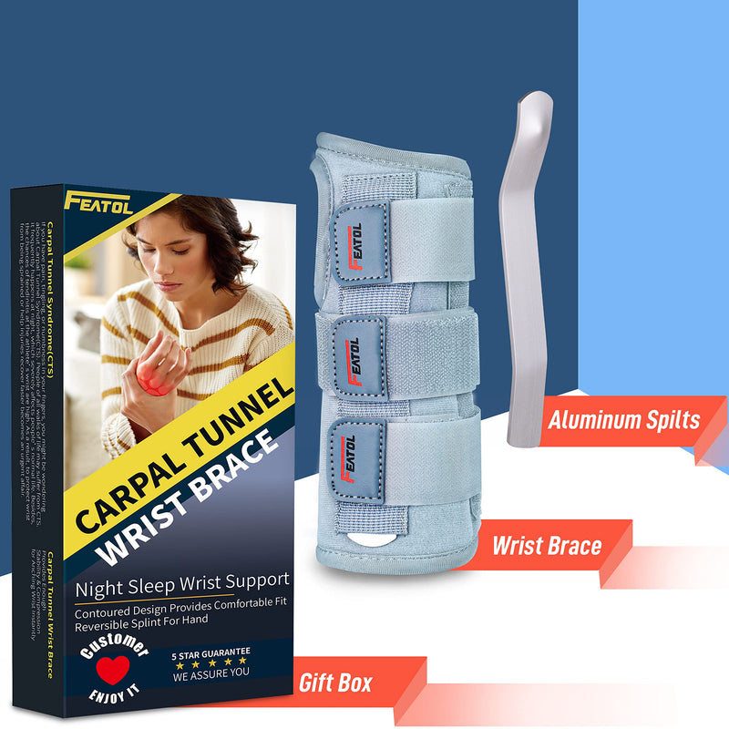 Wrist Brace Carpal Tunnel for Women Men, Adjustable Night Sleep Support Brace with Splints Left Hand, Medium/Large Medium/Large (Pack of 1) - NewNest Australia