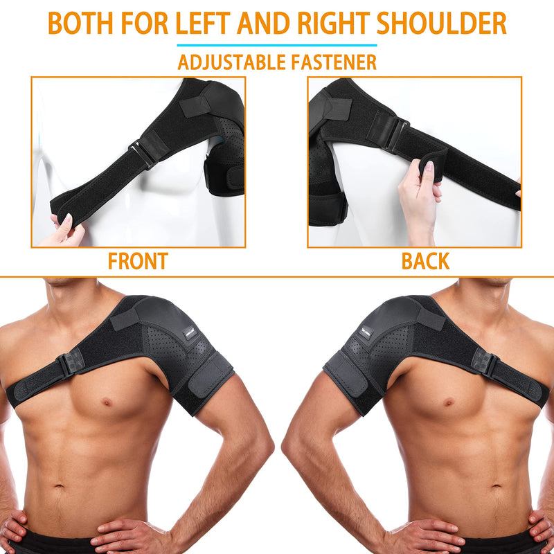 Thx4COPPER Adjustable Shoulder Brace-Compression Support Belt-Joint Protection, Pain Relief for Dislocated AC Joint, Frozen Shoulder, Arthritis, Scapula Tendinitis, Rotator Cuff -Left/Right Shoulder S-M - NewNest Australia