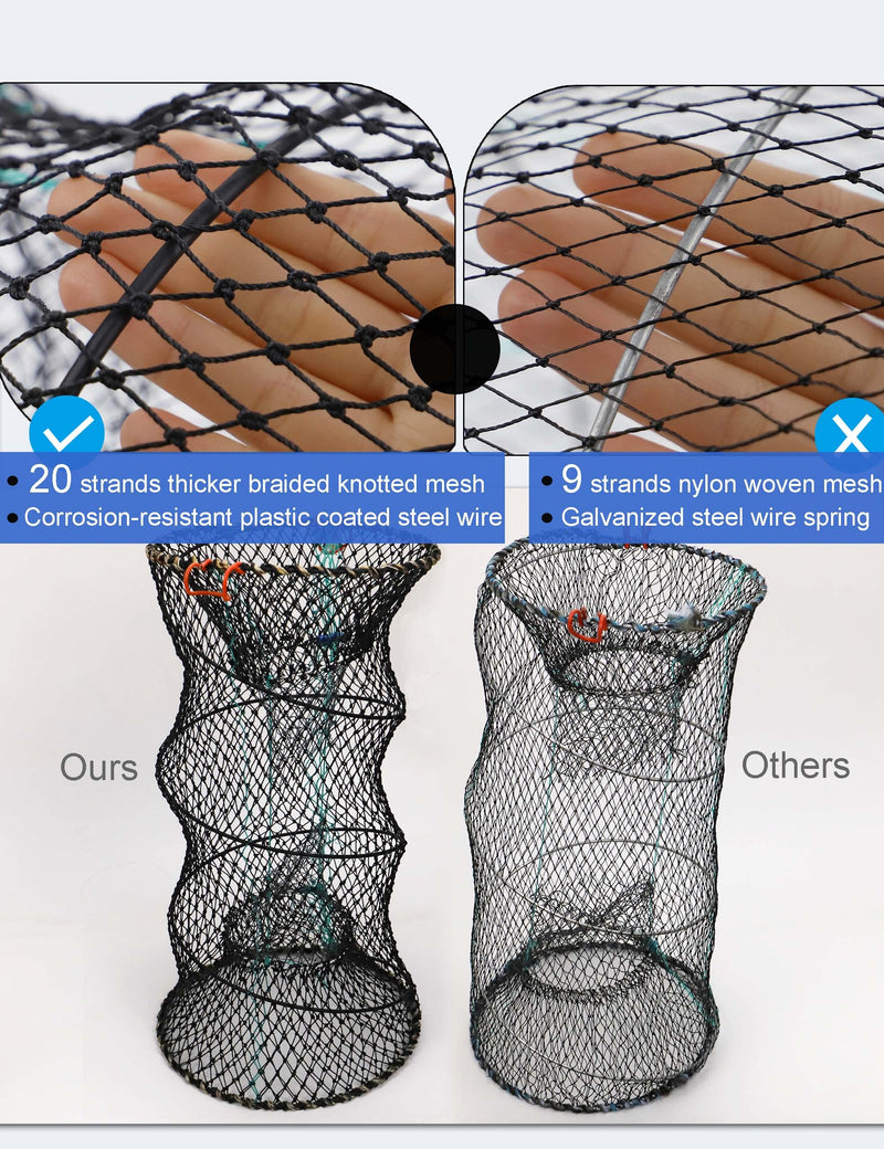 Hlotmeky Crab Trap Minnow Trap Fishing Bait Traps with 10m Hand Rope, Folded Lobster Crawfish Fishing Net Trap A - NewNest Australia