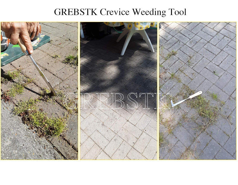 GREBSTK Crack Weeder Crevice Weeding Tool Manual Weeder Beech Handle Lawn Yard Gardening Tool Clear - NewNest Australia