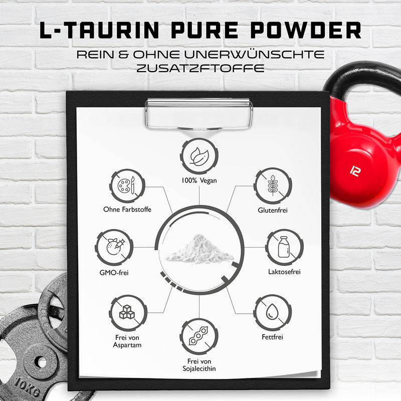 Taurine powder - 500 g - Optimal solubility - Vegan - Pure & without additives - Laboratory-tested premium quality - L-taurine amino acid - German Elite Nutrition - NewNest Australia