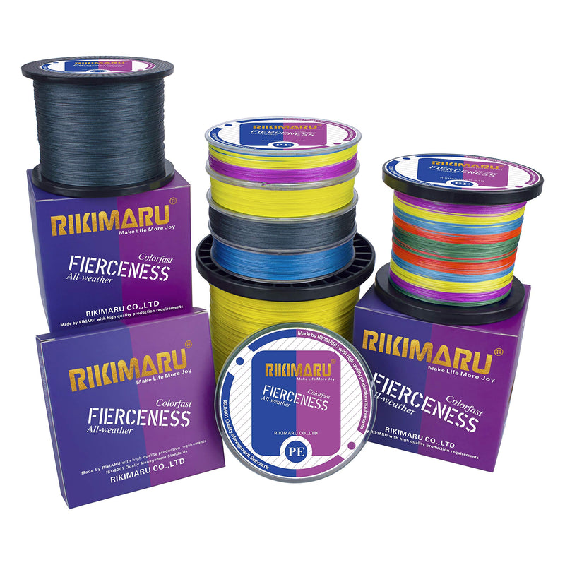 RIKIMARU Braided Fishing Line Abrasion Resistant Superline Zero Stretch&Low Memory Extra Thin Diameter 327-1094 Yds, 4-180LB Fluorescent Yellow 1094 Yds/0.10mm/10LB - NewNest Australia