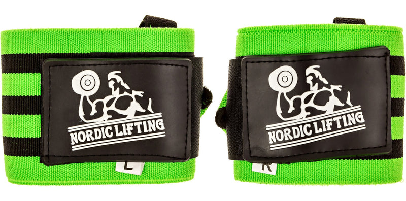 Nordic Lifting Wrist Wraps Super Heavy Duty (1 Pair/2 Wraps) 24" Support for Weight Lifting | Powerlifting | Gym | Cross Training- Weightlifting Thumb Loop - Men & Women Green - NewNest Australia