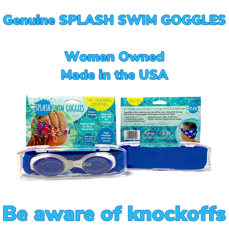 SPLASH Swim Goggles - Pretty In Pink - Fun, Fashionable, Comfortable - Fits Kids and Adults - Won't Pull Your Hair - Easy to Use - High Visibility Anti-Fog Lenses - PATENT PENDING - NewNest Australia