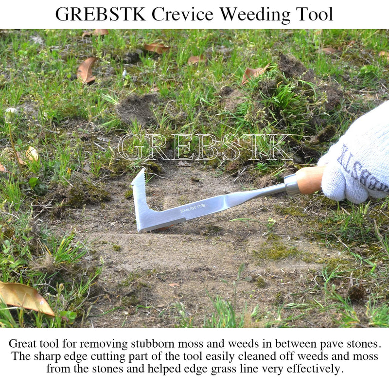 GREBSTK Crack Weeder Crevice Weeding Tool Manual Weeder Beech Handle Lawn Yard Gardening Tool Clear - NewNest Australia