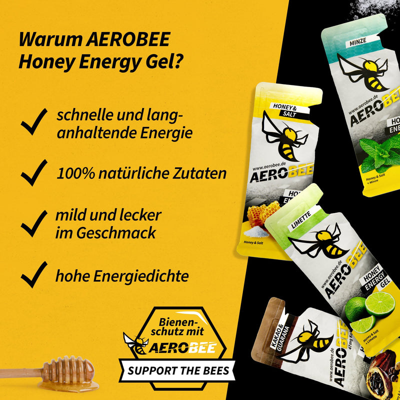 Aerobee Energy Gel Classic - Trial Pack 4 X 26 G [100% Natural Energy Gel Made Of Honey] Really Delicious Sports Gel For Endurance Sports, Energy Gel Running, Power Gel Sport, Sports Nutrition - NewNest Australia