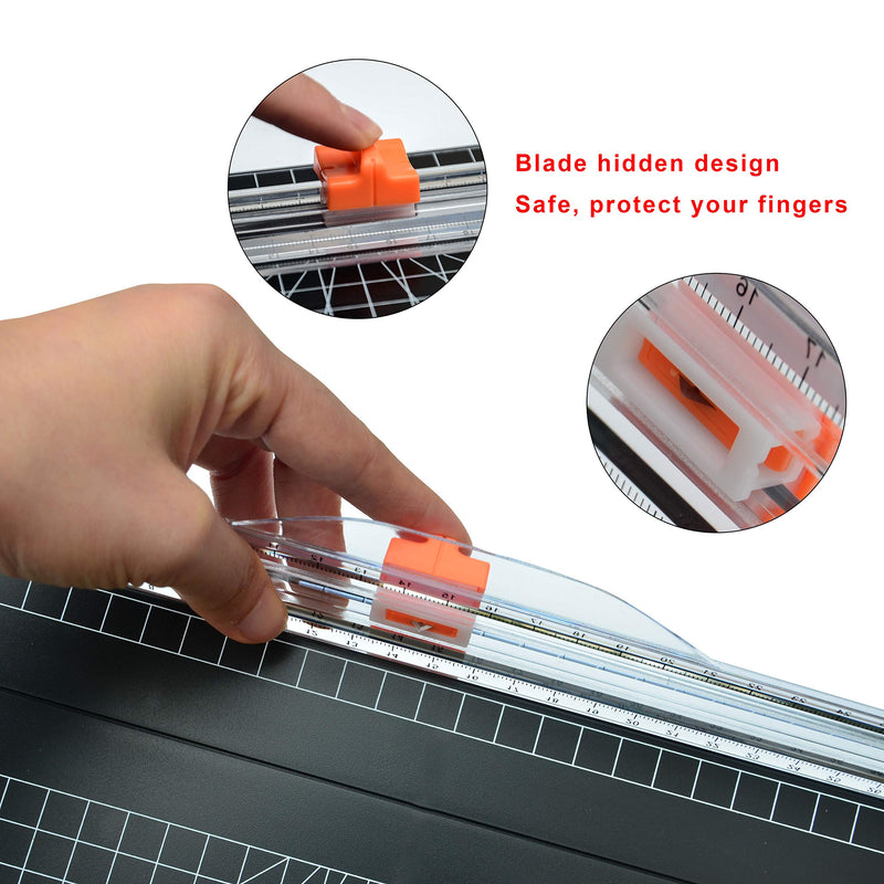 WORKLION Paper Cutter - A4 Paper Craft Cutter with Security Blade for Cut Gift Card, Coupon, Label, Cardstock, Photo, 12 inch Black Office Paper Trimmer - NewNest Australia