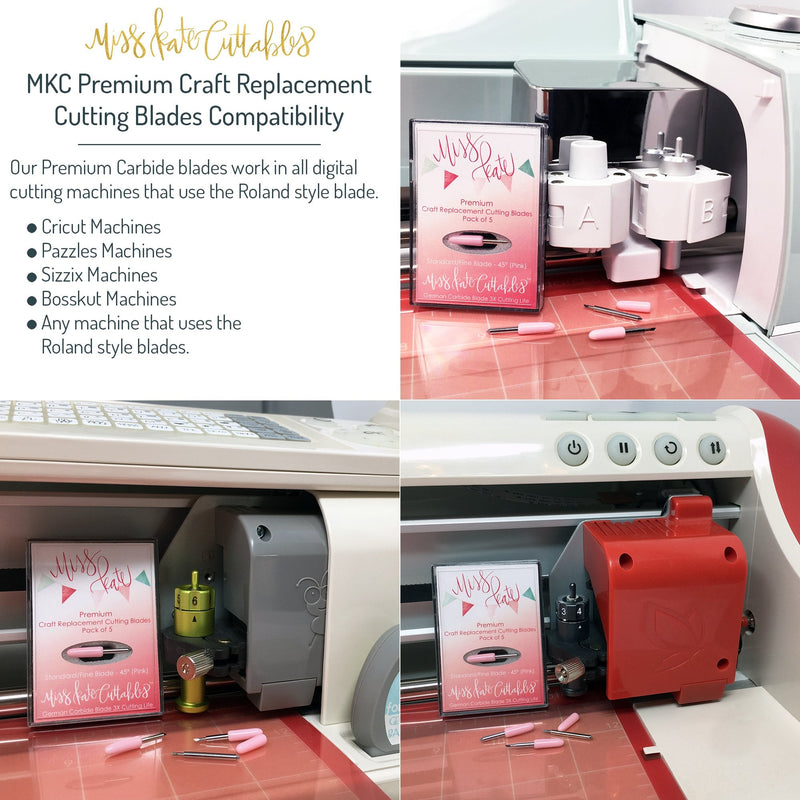 Carbide Blades for Cricut Explore Air 2 Vinyl Cutting Machines - Standard Cut 45 Degree - 5 Pack - Premium German Carbide - by Miss Kate Cuttables - Replacement Blades for Cricut Pazzles Standard/Fine 45° (5 qty.) - NewNest Australia