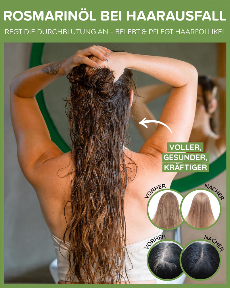 Heldengrün® ORGANIC rosemary oil [HIGH DOSE] Stimulates hair growth - hair oil for hair loss - 100% natural rosemary oil - rosemary oil hair 30.00 ml (pack of 1) - NewNest Australia