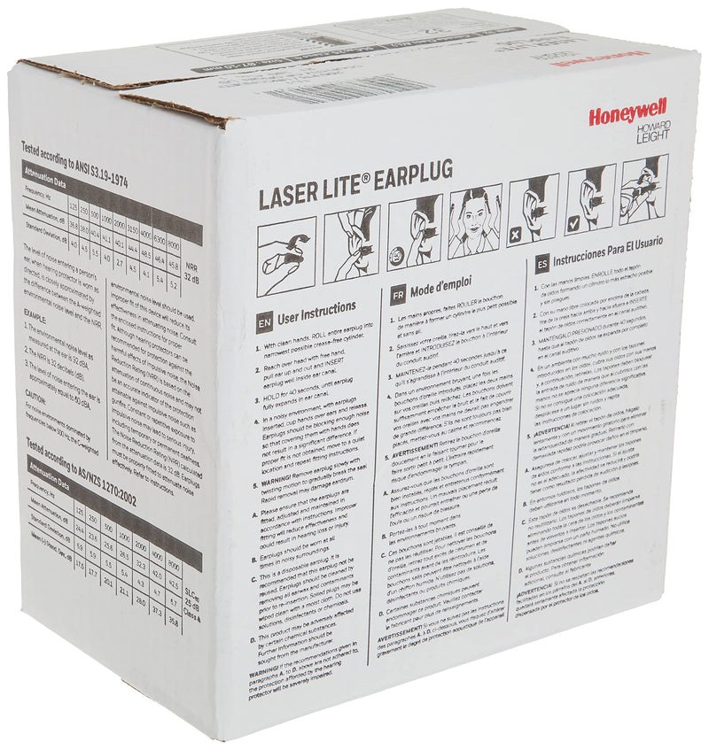 Howard Leight by Honeywell Laser Lite High Visibility Disposable Foam Earplugs, Pink/Yellow , 200-Pairs (LL-1) - 3301105 - NewNest Australia