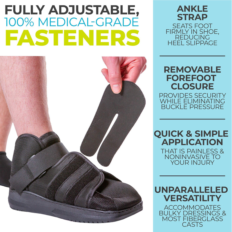 BraceAbility Closed Toe Medical Walking Shoe - Lightweight Surgical Foot Protection Cast Boot with Adjustable Straps, Orthopedic Fracture Support, and Post Bunion or Hammertoe Surgery Brace (S) Small (Pack of 1) - NewNest Australia