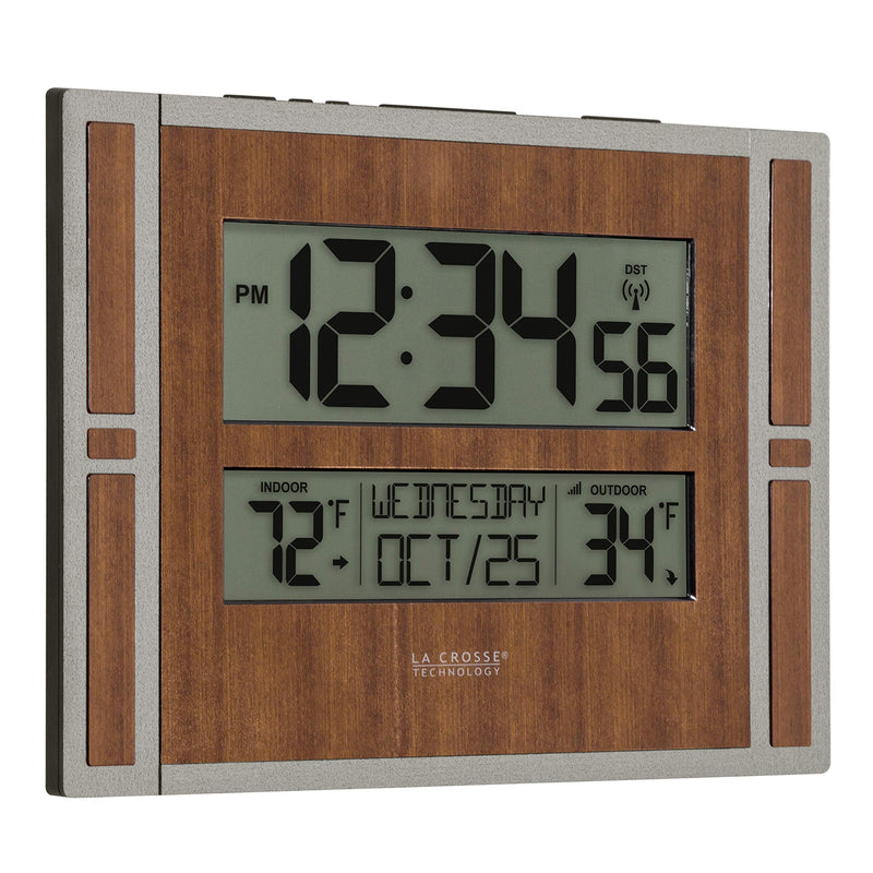 NewNest Australia - La Crosse Technology BBB86088 Atomic Digital Wall Clock, Golden Brown 