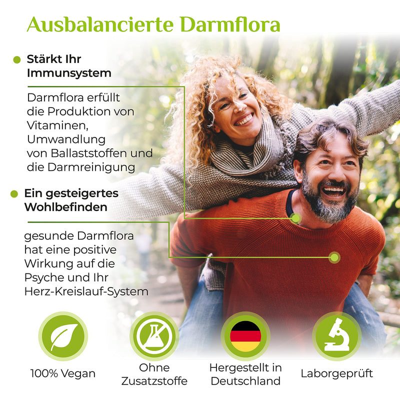 Vitacare Intestinal Flora 21+ / Bacterial Cultures - Culture Complex With Inulin - 21 Bacteria Strains With Prebiotic - 180 Vegan Enteric Juice-Resistant Capsules - NewNest Australia