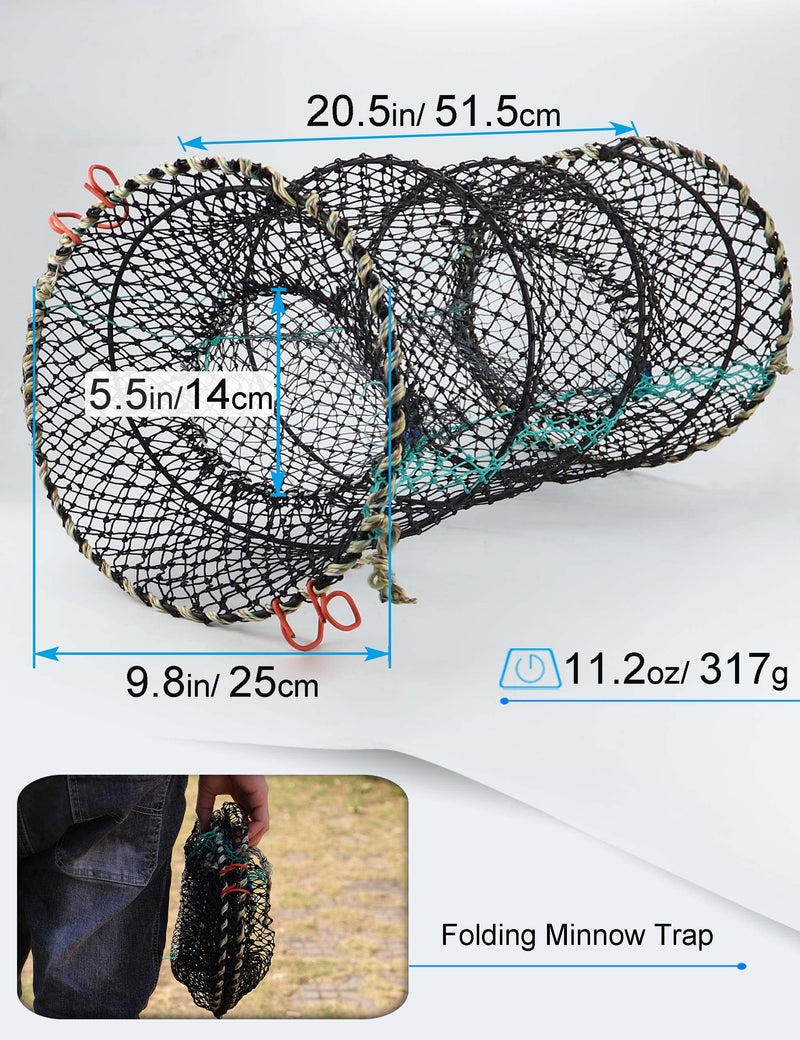 Hlotmeky Crab Trap Minnow Trap Fishing Bait Traps with 10m Hand Rope, Folded Lobster Crawfish Fishing Net Trap A - NewNest Australia