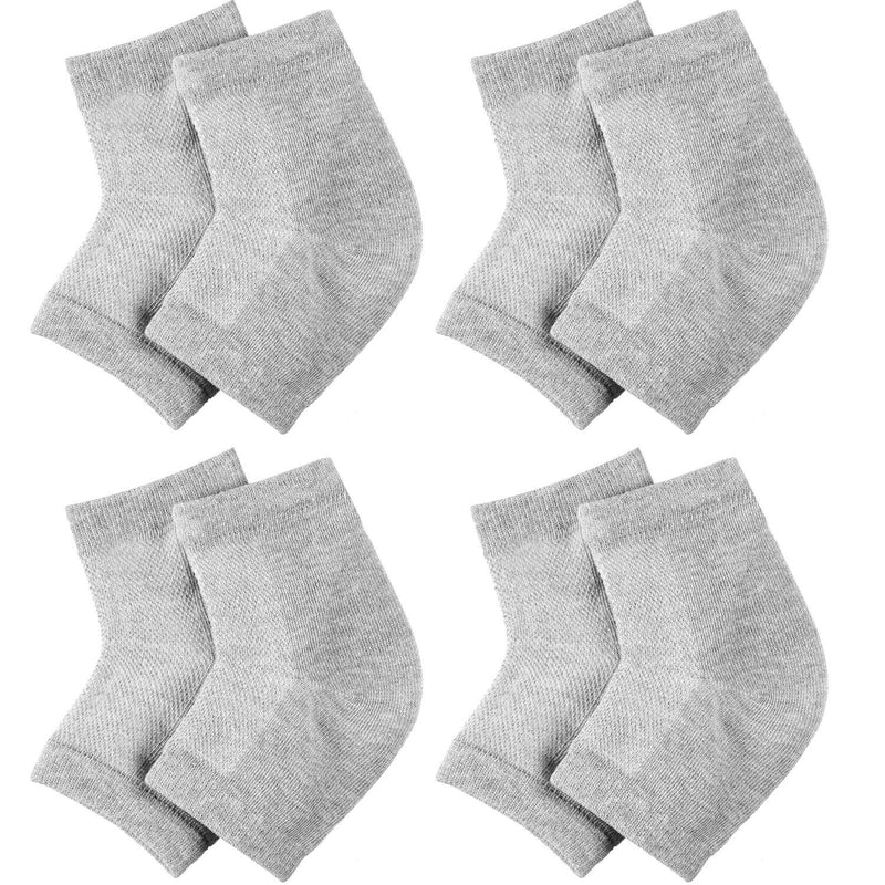 Soft Gel Heel Socks Ventilate Open Toe Socks 4 Pairs for Dry Hard Cracked Skin Moisturizing Day Night Care Skin (Gray) - NewNest Australia