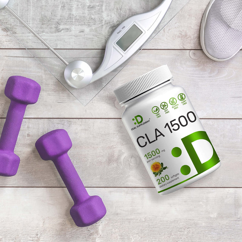 CLA 1500mg Per Serving, 200 Softgels, Extra Strength 95% Conjugated Linoleic Acid from Safflower Oil, Non-GMO, No Gluten - NewNest Australia