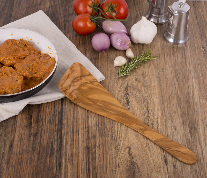 NewNest Australia - Eddington Italian Olive Wood Wide Spatula, Handcrafted in Europe, 12.5-Inches 12.5 Inch 