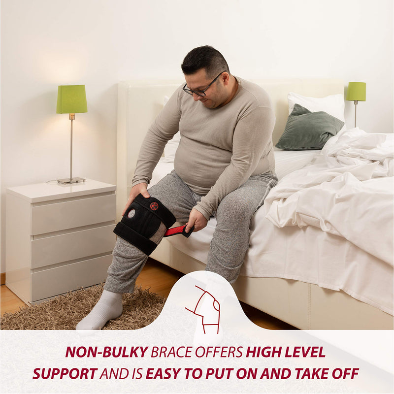 Adjustable Knee Brace Support - Plus Size Knee Brace for ACL, MCL, LCL, Sports, Meniscus Tear. Open Patella Knee Brace for Arthritis Pain and Support for Women, Men (Size 3 Black) Size 3 (Pack of 1) - NewNest Australia