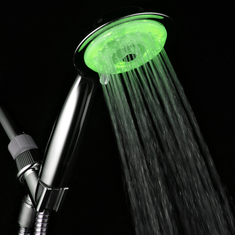 Luminex by PowerSpa 7-Color 4-Setting LED Handheld Shower Head with Air Jet LED Turbo Pressure-Boost Nozzle Technology. 7 vibrant LED colors change automatically every few seconds - NewNest Australia