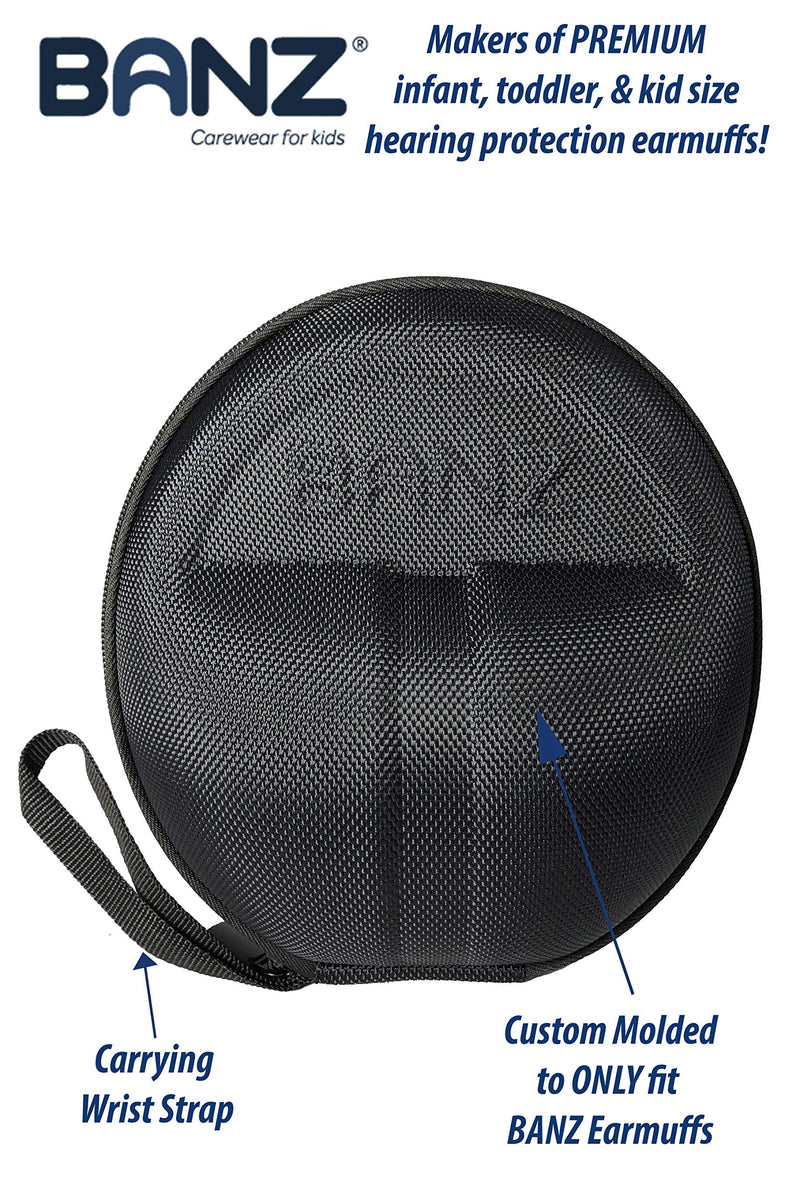 BANZ Baby Earmuffs CASE - Protective Premium Hard EVA Case - Holds Baby Size Earmuffs and Bluetooth Baby Headphones Black - NewNest Australia