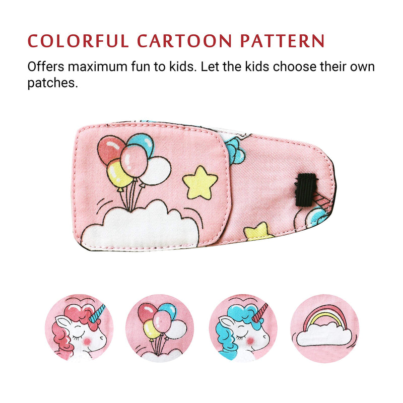 Astropic Cotton & Silk Left Eye Patch for Kids Glasses (Left Eye, Balloon) Baby Pink - Balloon - NewNest Australia