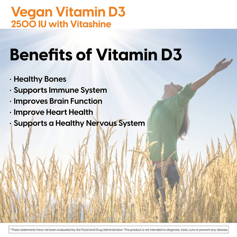 Doctor's Best Vitamin D3 2500IU with Vitashine D3, Non-GMO, Vegan, Gluten & Soy Free, Regulates Immune Function, Supports Healthy Bones, 60 Count 60 Count (Pack of 1) - NewNest Australia