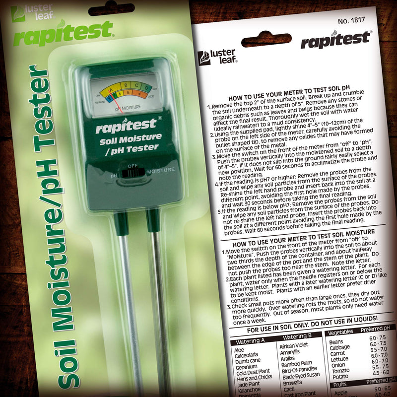 Luster Leaf 1817 Rapitest Soil pH/Moisture Tester - NewNest Australia