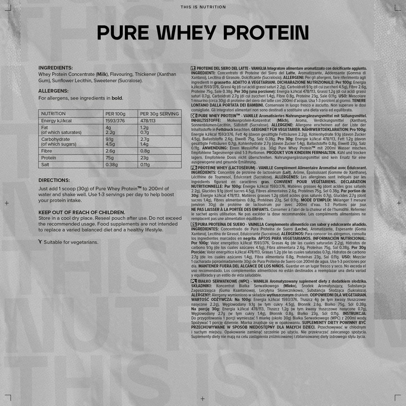 Bulk Pure Whey Protein Powder, Protein Powder, Vanilla, 1 kg, Packaging May Vary 1.00 kg (Pack of 1) - NewNest Australia