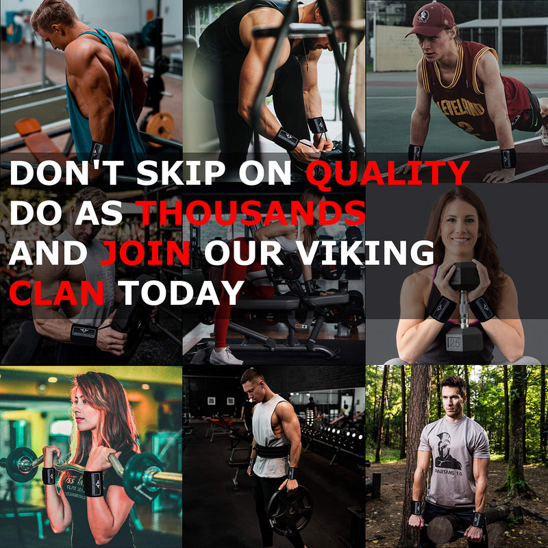 Vikingstrength Wrist Brace Support for Weight lifting, Crossfit, Bodybuilding and Fitness. Premium Quality Wrist Wraps for Pain relief and Recovery. Wrist Strap + V-Strength Workout App - NewNest Australia