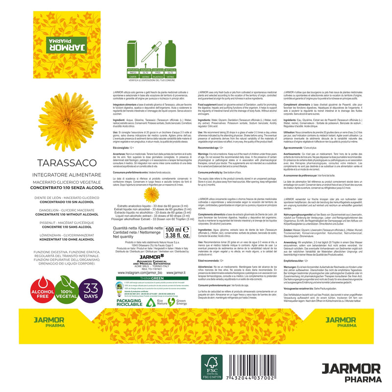 Dandelion Drops 100 Ml | Dandelion Detox Detox For Liver And Intestines | Detoxification Of The Liver, Colon, Intestine And Kidneys | Drainage And Diuretic | Gluten Free J.Armor - NewNest Australia