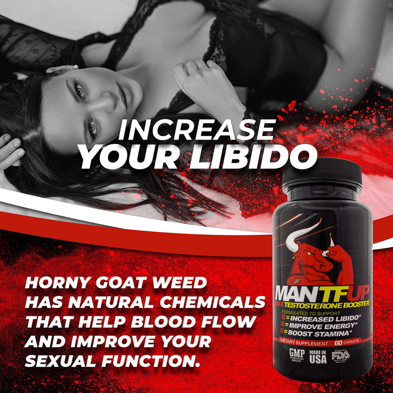 Dynamism Labs MANTFUP Testosterone Booster for Men | Natural Enhancement to Boost Sexual Health, Libido, Stamina & Energy | Vegan with Horny Goat Weed | Made in USA (1 Month Supply, 60 Caplets) - NewNest Australia