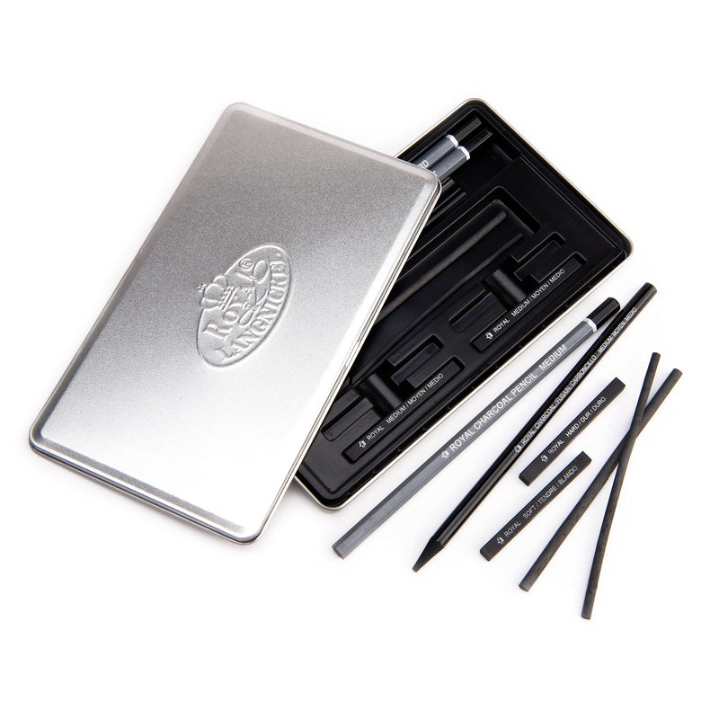 Royal & Langnickel RSET-ART2503 Small Tin Charcoal Drawing Art Set 1 Pack - NewNest Australia