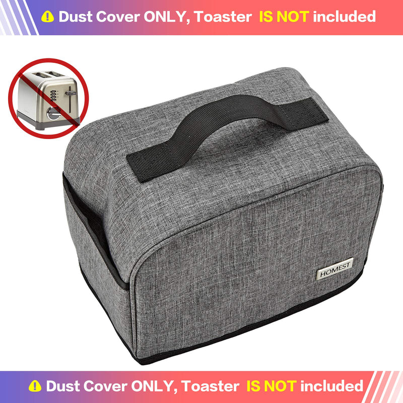 HOMEST Toaster Dust Cover with Pockets Compatible with Cuisinart 2 Slice Toaster, Can Hold Jam Spreader Knife & Toaster Tongs, Dust and Fingerprint Protection, Grey Gray Fit For Cuisinart 2 Slice Toaster - NewNest Australia