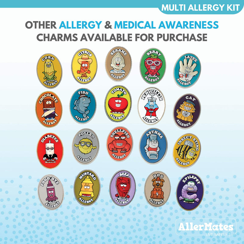 Food Allergy Bracelets for Kids – Bright, Fun Medical Charm Kit: Yellow Silicone Bracelet, Multiple Food Allergy Charms: Peanut, Nut, Dairy, Egg, Wheat & Epi Pen Charm, Medical Alert Bracelet for Kids - NewNest Australia