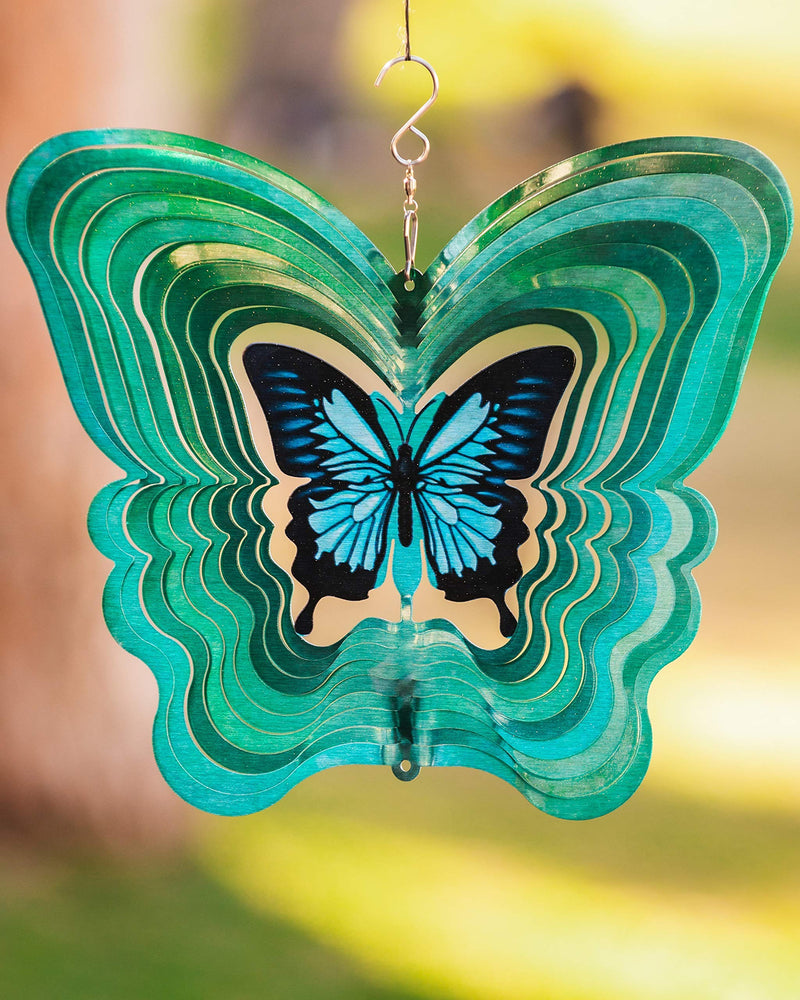 ISEO Butterfly Design Wind Spinner – 12 inch Beautiful Garden Decoration Accessory – Outdoor Porch Decoration - Easy to Mount with Rustproof Swivel Hanging Hooks – All Year Yard Beautification - NewNest Australia