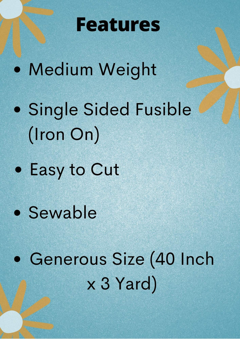 MAROBEE Medium Weight Iron On Fusible Interfacing for Sewing Projects, (40 Inch x 3 Yard) White Non-Woven - NewNest Australia