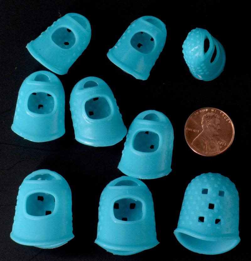 Finger Tip Protection - [9-Pack] of Teal Fingers - S (3) / M (3) / L (3) - Great for NonStick Arts & Crafts/Wax Carving/Guitar Players [for Petite Women and Kids] - NewNest Australia
