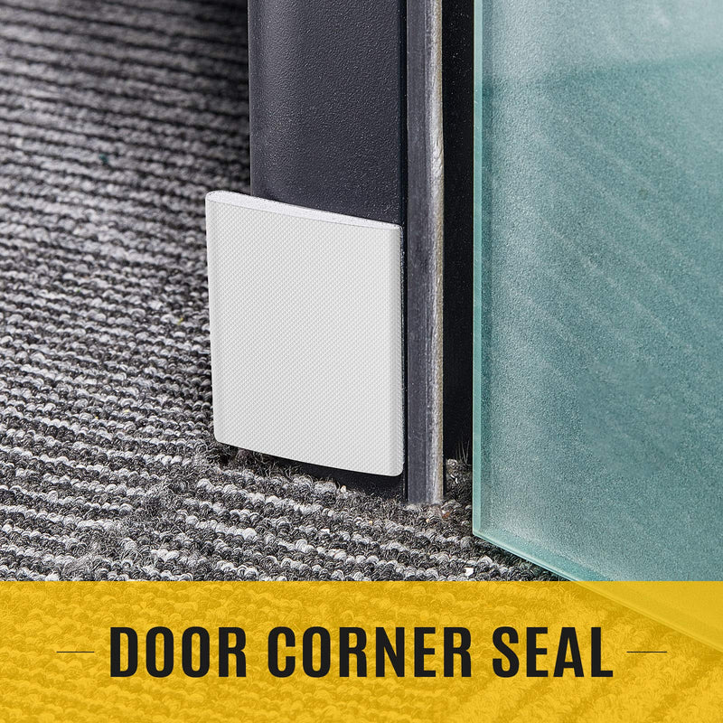 Door Corner Seal Weatherstripping Exterior Door Frame Seal Wedge Draft Stopper Adhesive Corner Seal Pads for Weather Stripping and Draft Protection (White,16 Pieces) 16 / - NewNest Australia