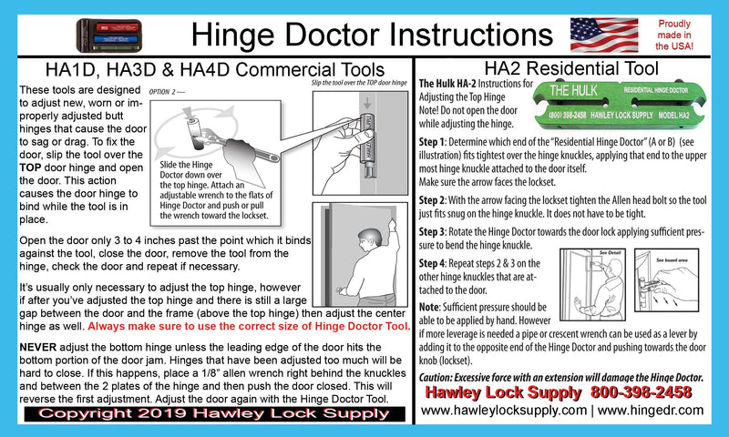 Hinge Doctor HA1D For Commercial Hinges - NewNest Australia