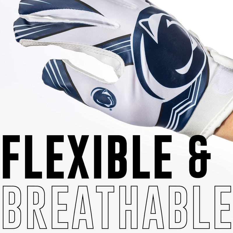 Franklin Sports Youth NCAA Football Receiver Gloves - Receiver Gloves for Kids - NCAA Team Logos and Silicone Palm - Youth Pair - Great for Games & Costumes Penn State Nittany Lions - NewNest Australia