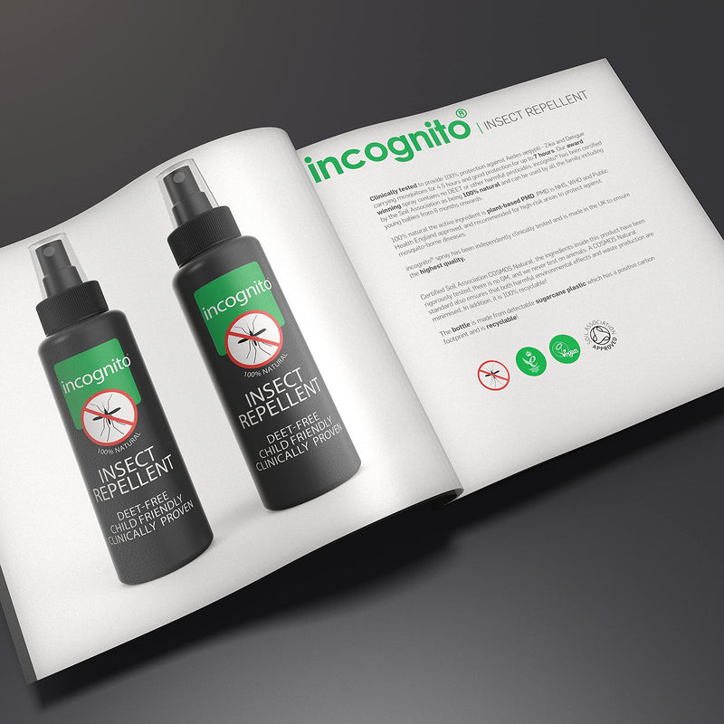 incognito mosquito repellent spray 100 ml | (Twin pack x2)| Maximum effect, natural, without DEET | Effectively protects against mosquitoes and other biting insects Mosquito spray for adults and children - NewNest Australia