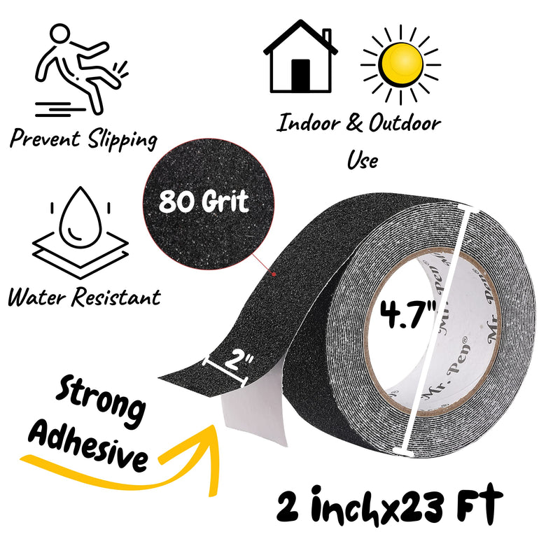 Mr. Pen- Grip Tape, 2 Inch, 23 Feet, Anti Slip Tape, Non Skid Tape, Grip Tape for Stairs, Non Slip Tape, Friction Tape, Stair Grips Non Slip, Black Grip Tape, Grip Tape Roll, Waterproof Grip Tape - NewNest Australia